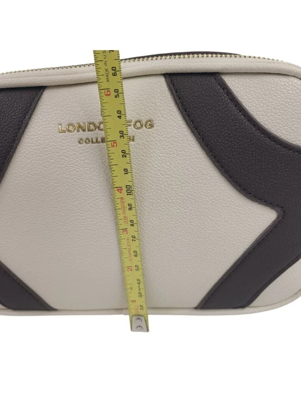 NEW London Fog Buttercream Judy Bowler Camera Crossbody Bag With Gold Accents - Picture 9 of 10